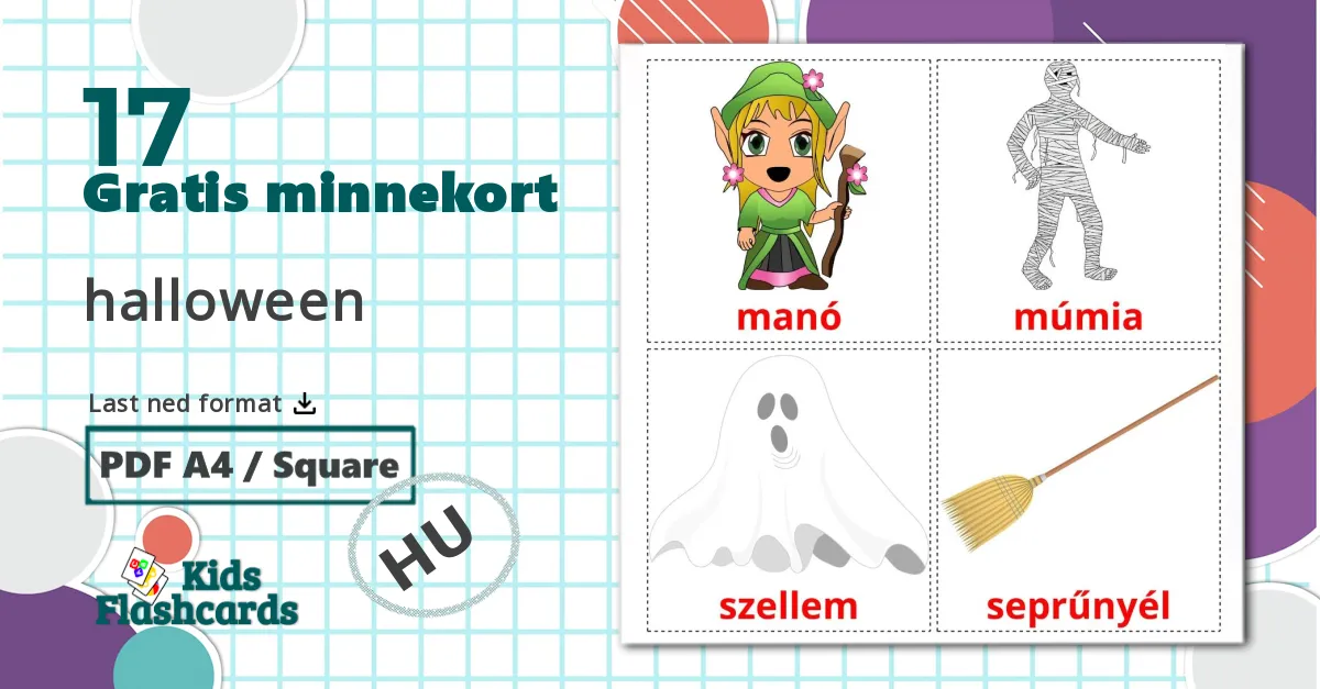 17 Halloween bildekort