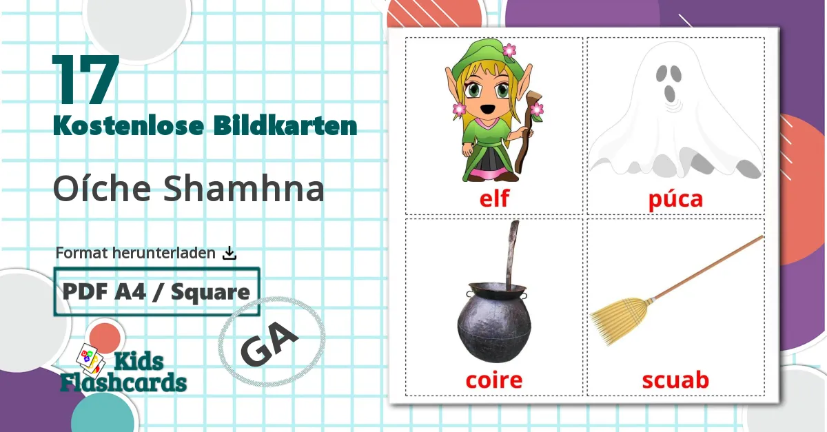 17 Bildkarten für Halloween