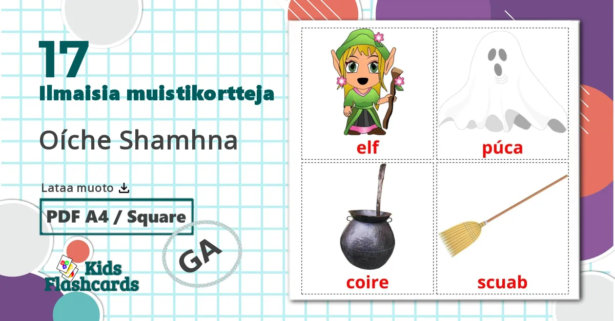 17 Oíche Shamhna lasten kuvakortit