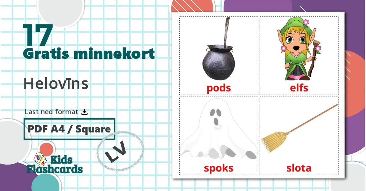 17 Halloween bildekort