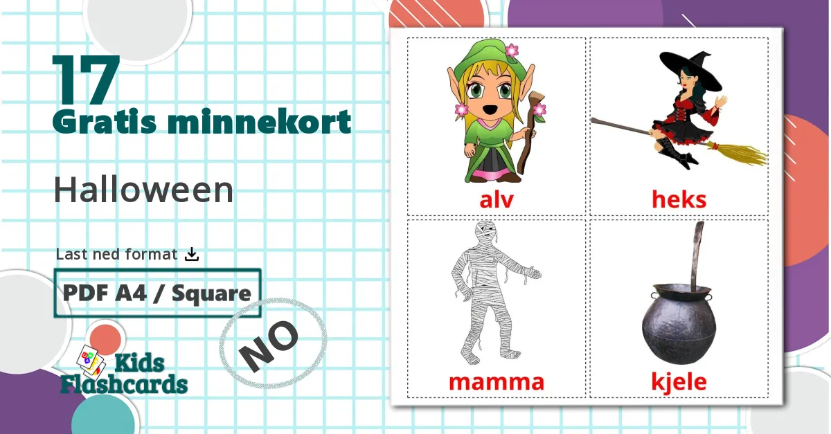 17 Halloween bildekort