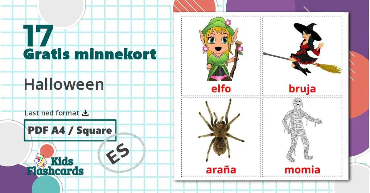 17 Halloween bildekort