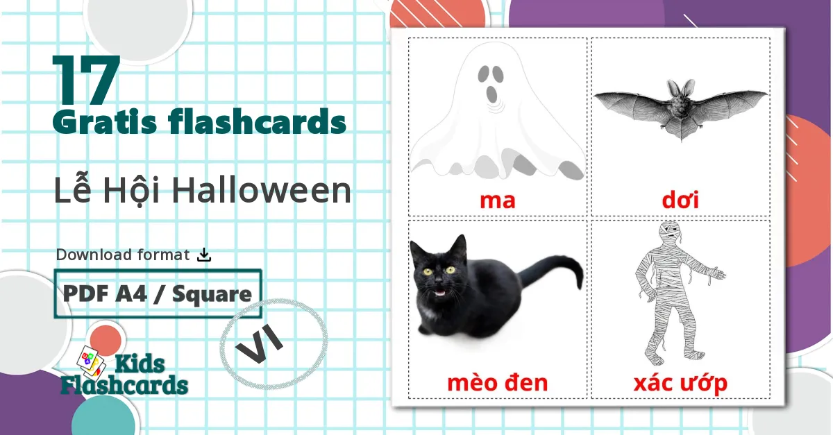 17 Lễ Hội Halloween billedkort for børn