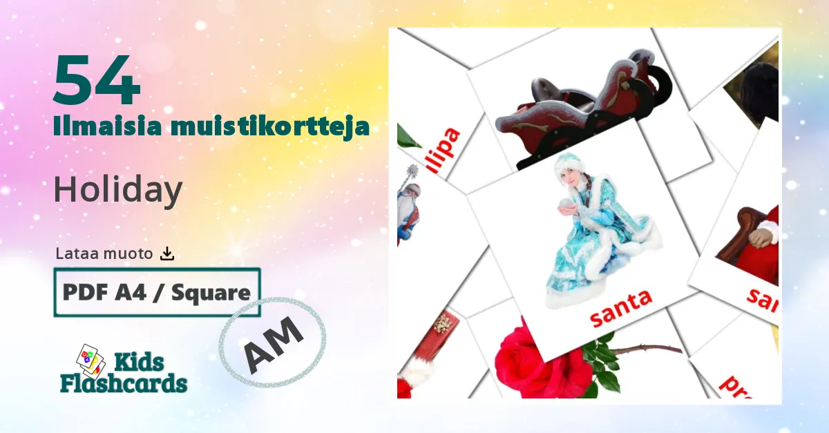 Helligdager lasten kuvakortit
