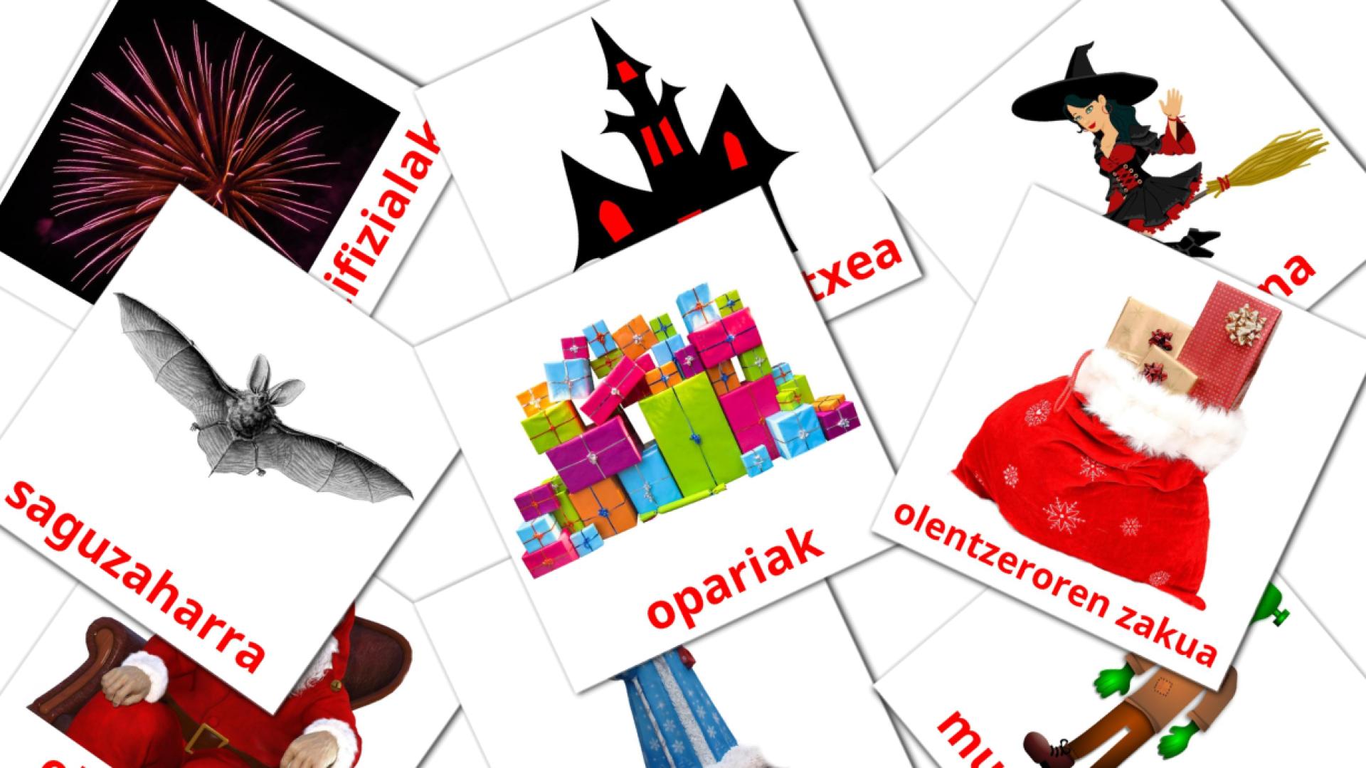 euskera tarjetas de vocabulario en Oporrak