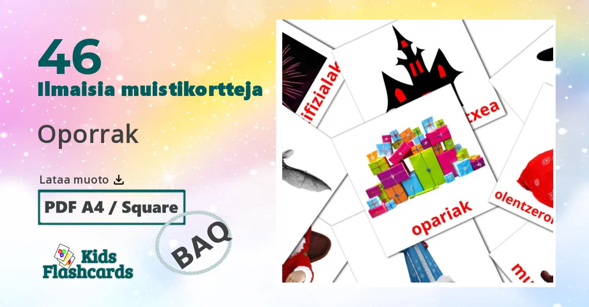 46 Oporrak lasten kuvakortit