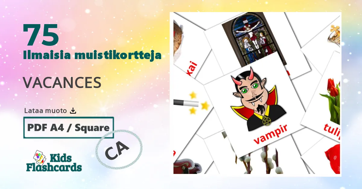 Lomat lasten kuvakortit