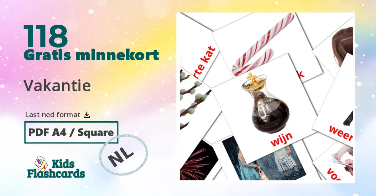 Vakantie bildekort for barn på nederlandsk