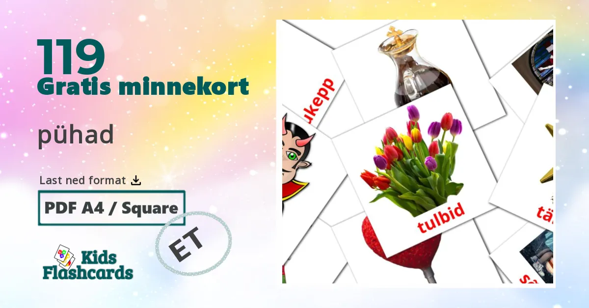 pühad bildekort for barn på estonisk
