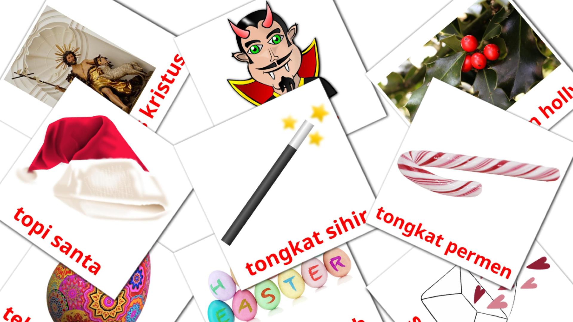 Halloween indonesian vocabulary flashcards