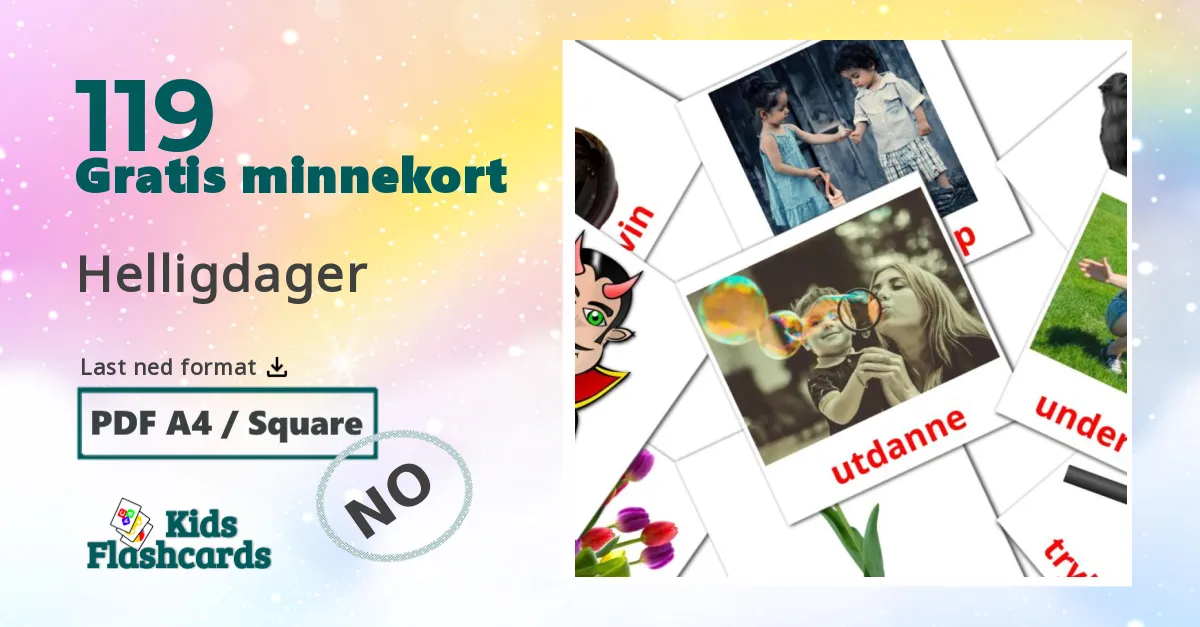Helligdager bildekort for barn på marathi