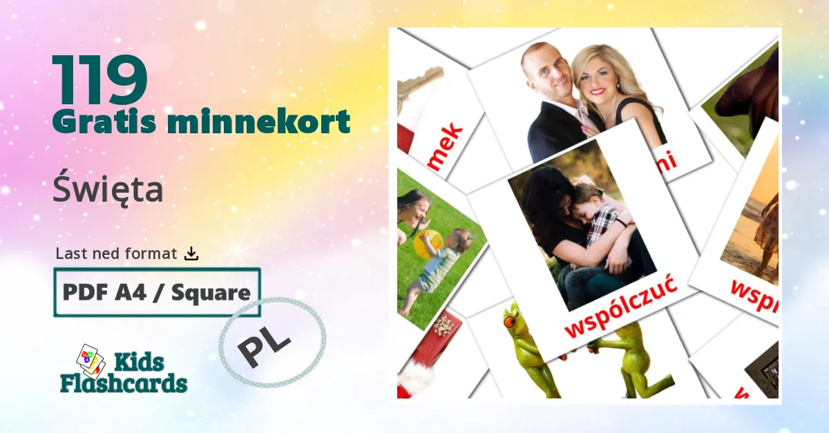 Święta bildekort for barn på polsk
