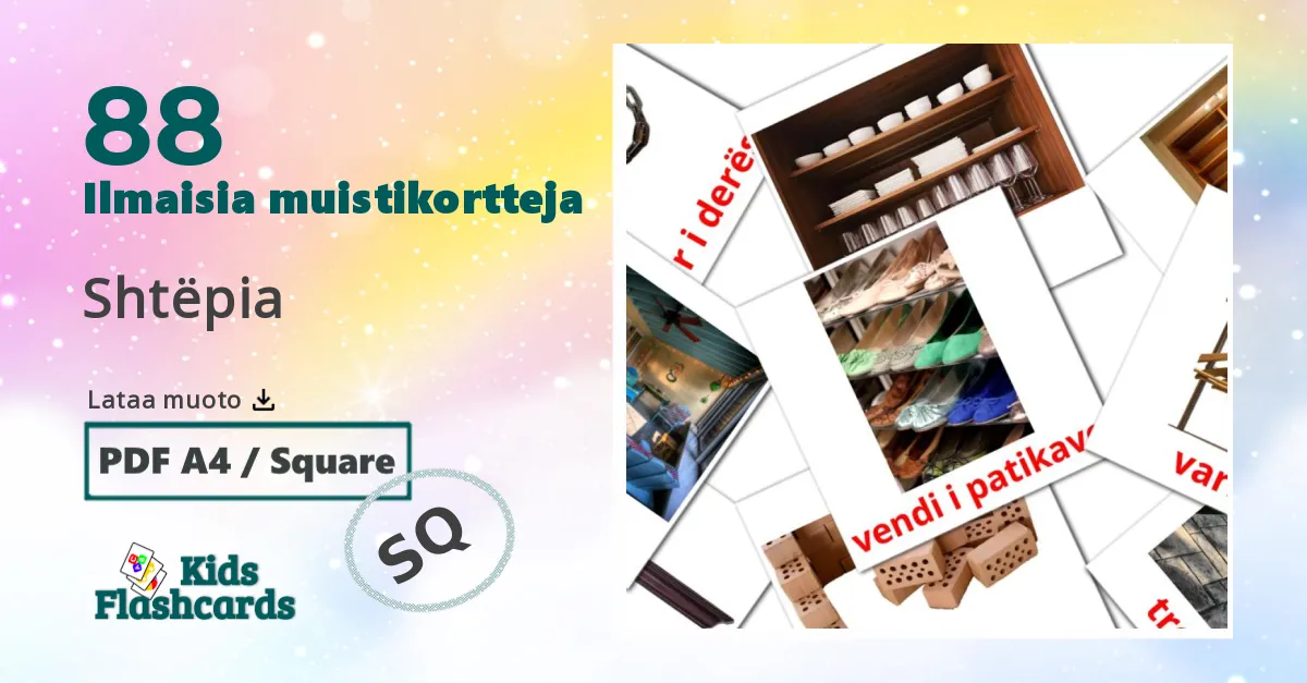 Talo lasten kuvakortit