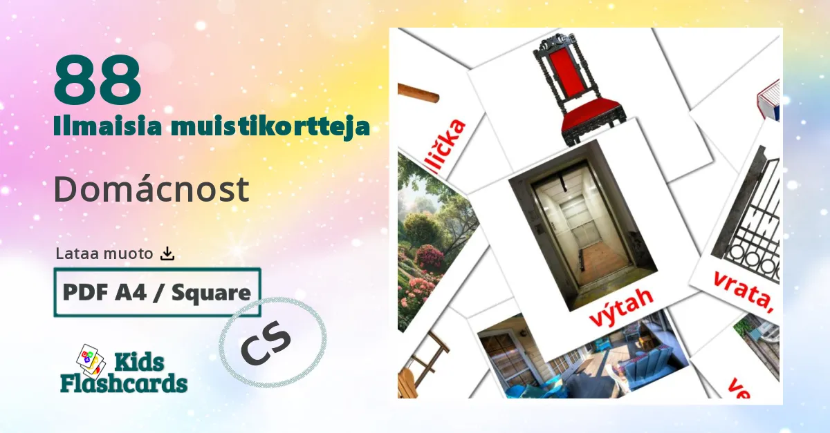 Domácnost – lasten kuvakortit tšekkiksi sanastoon
