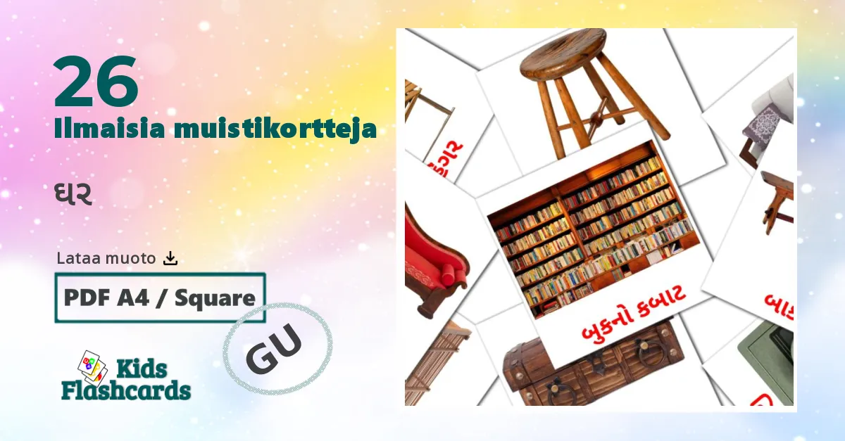Talo lasten kuvakortit