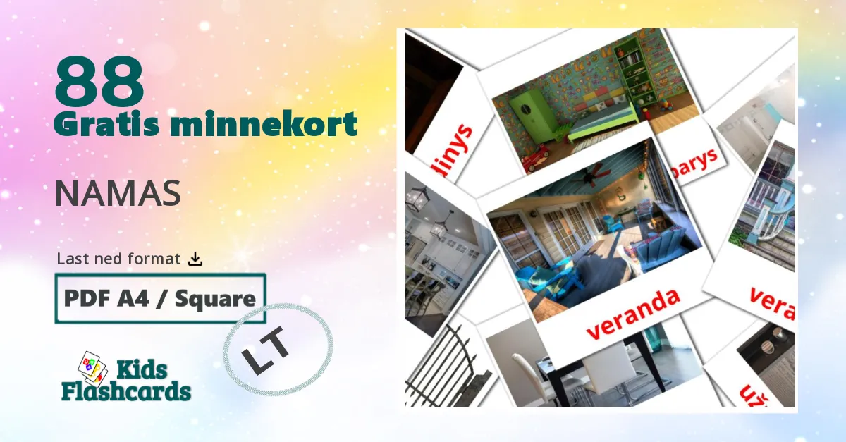 NAMAS bildekort for barn på litauisk