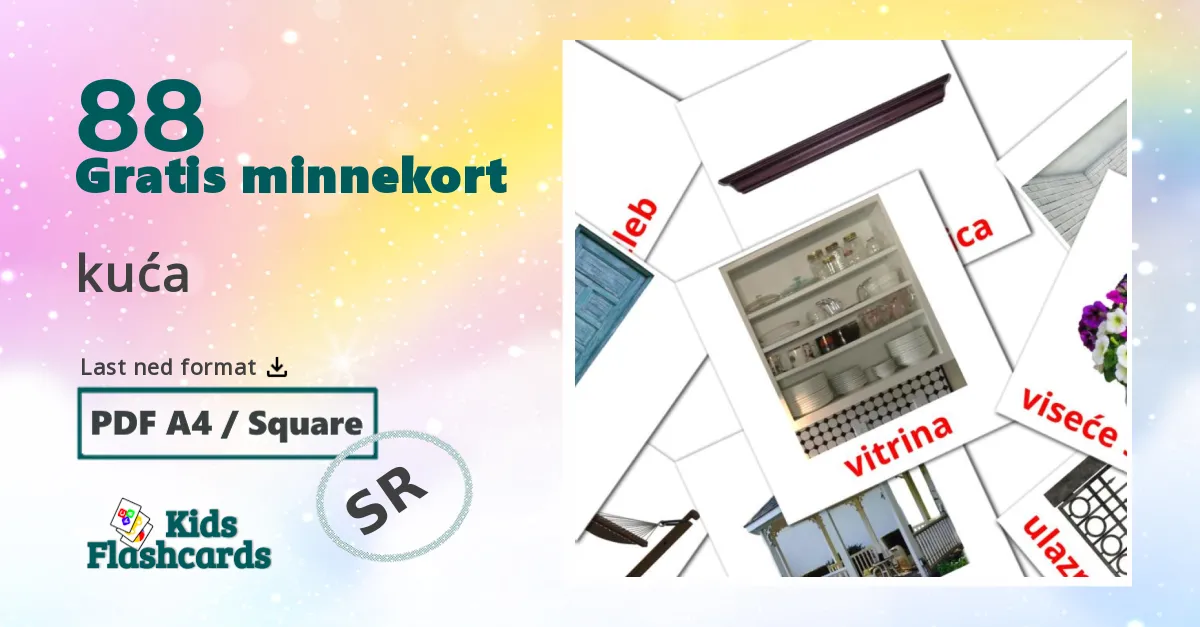 kuća bildekort for barn på serbisk