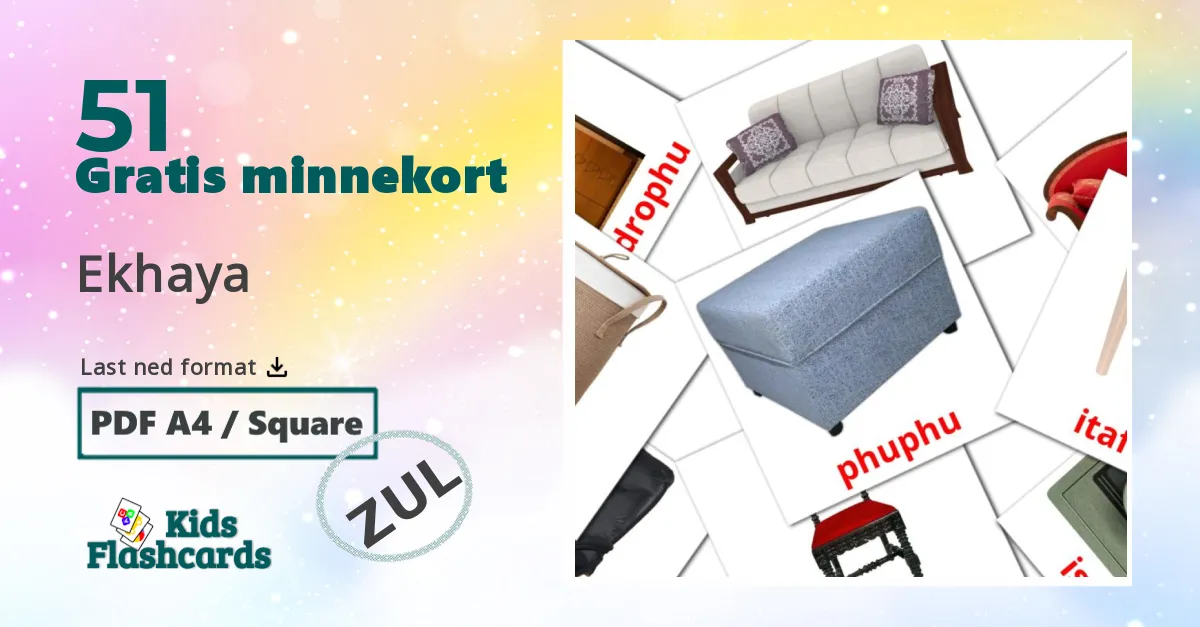 Ekhaya bildekort for barn på zulu