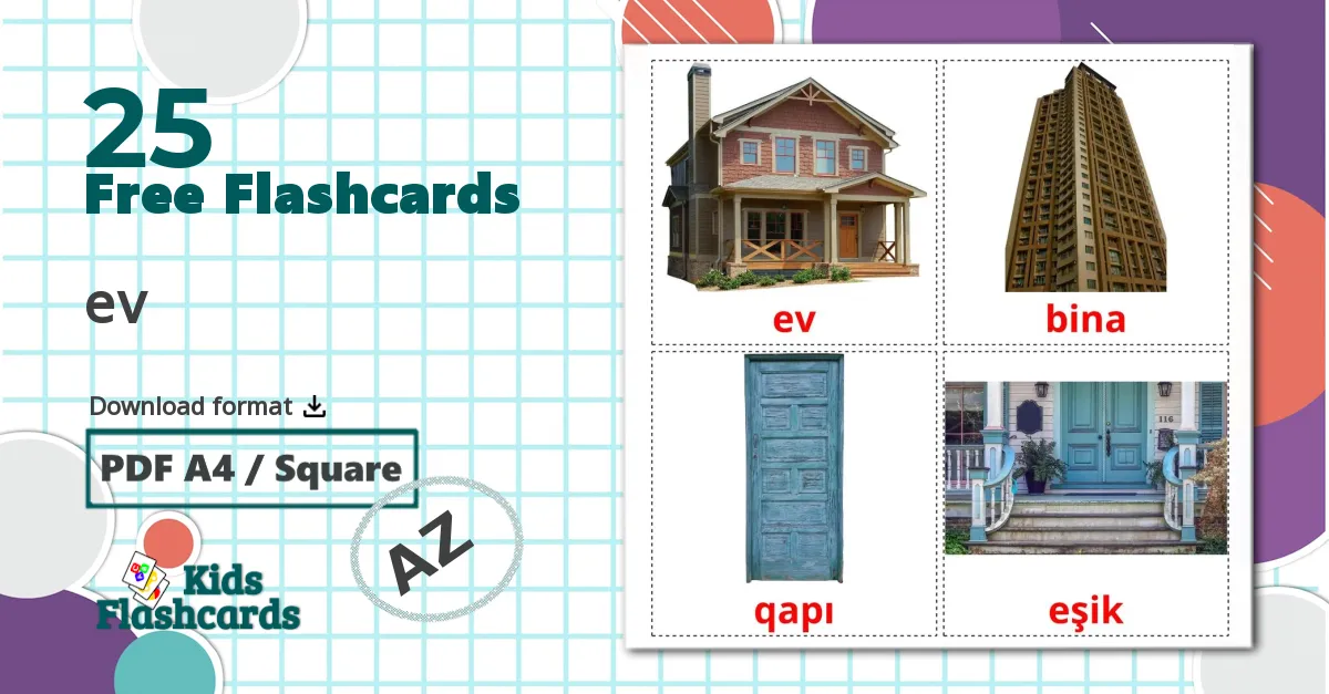 House - azerbaijani vocabulary cards