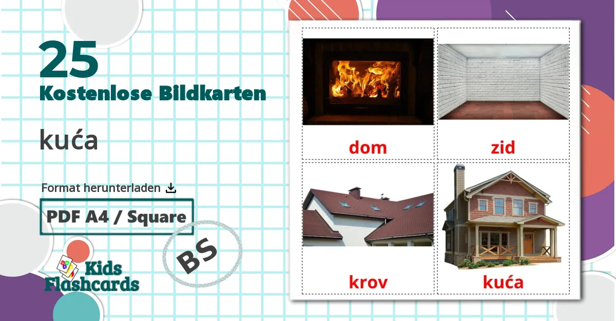 25 Bildkarten für kuća