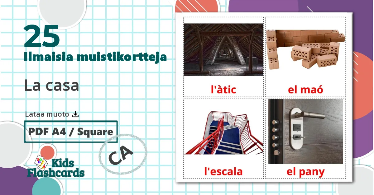 25 Koti lasten kuvakortit