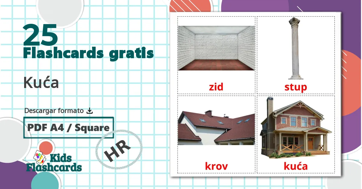 25 tarjetas didacticas de Kuća