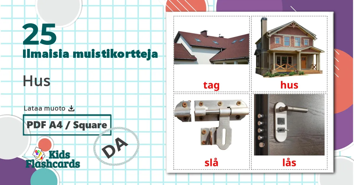 25 Hus lasten kuvakortit