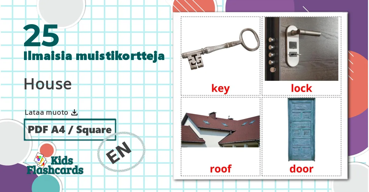 25 House lasten kuvakortit