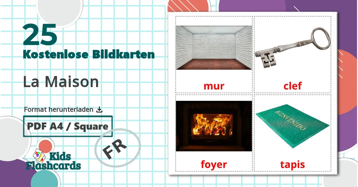 25 Bildkarten für La Maison