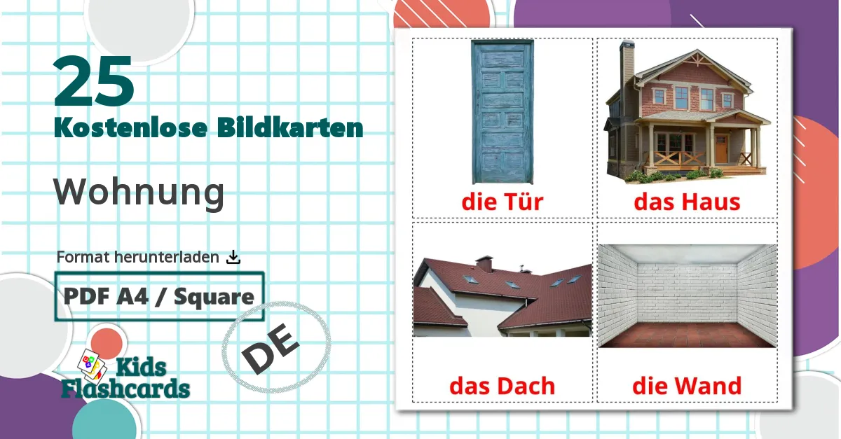 25 Bildkarten für Wohnung