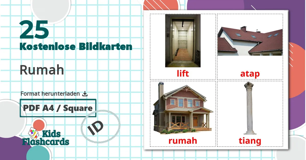 25 Bildkarten für Rumah