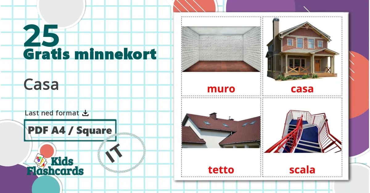 25 Casa bildekort