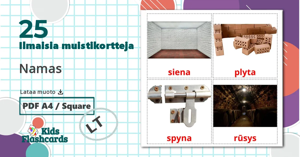 25 Namas lasten kuvakortit
