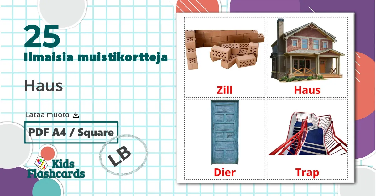 25 Haus lasten kuvakortit