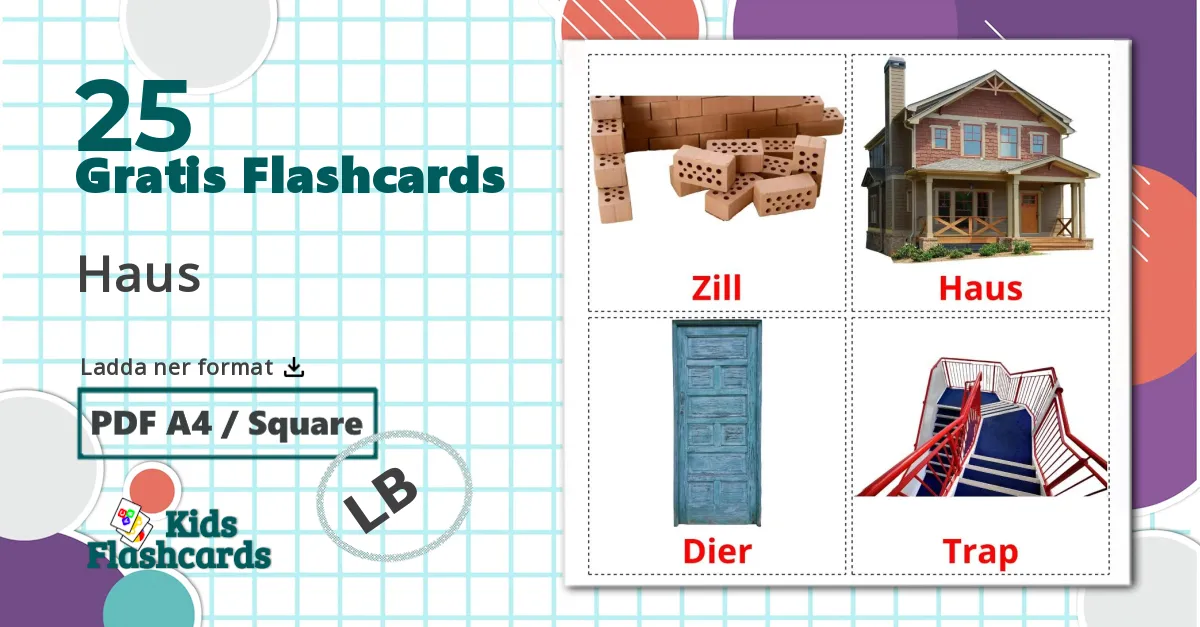 25 Haus bildkort för barn