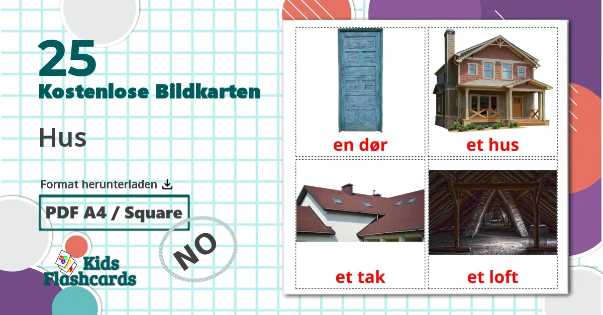 25 Bildkarten für Hus