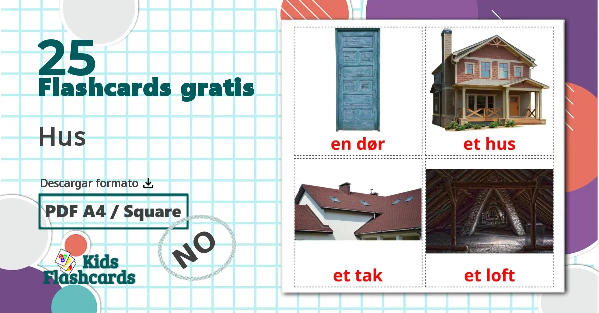 25 tarjetas didacticas de Hus