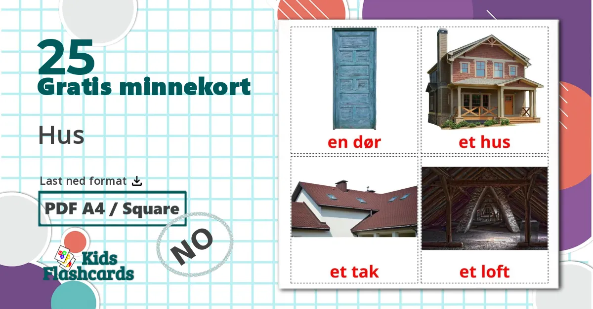 25 Hus bildekort