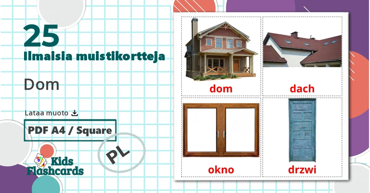 25 Dom  lasten kuvakortit
