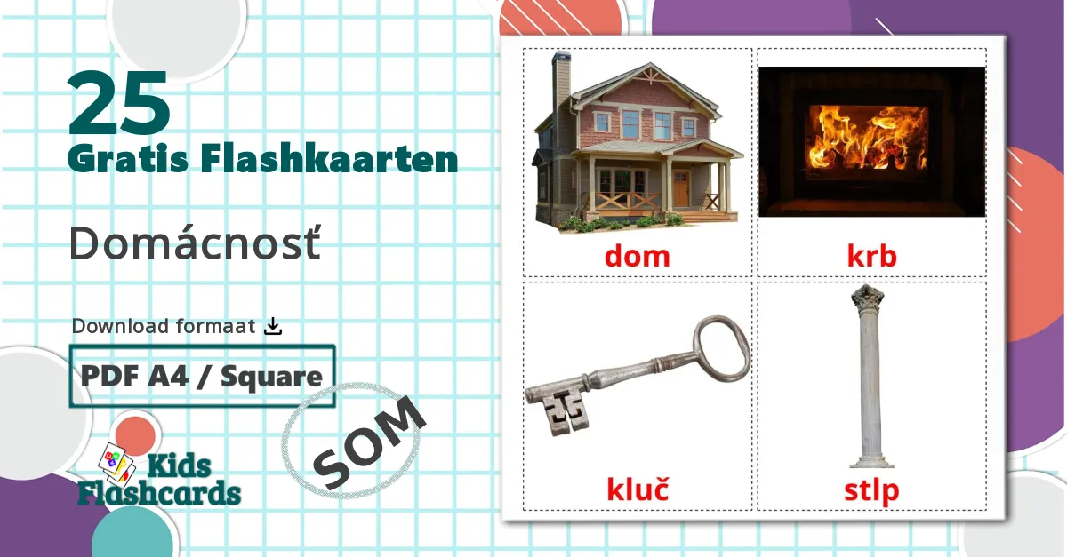 25 Huis Leerkaarten voor kinderen