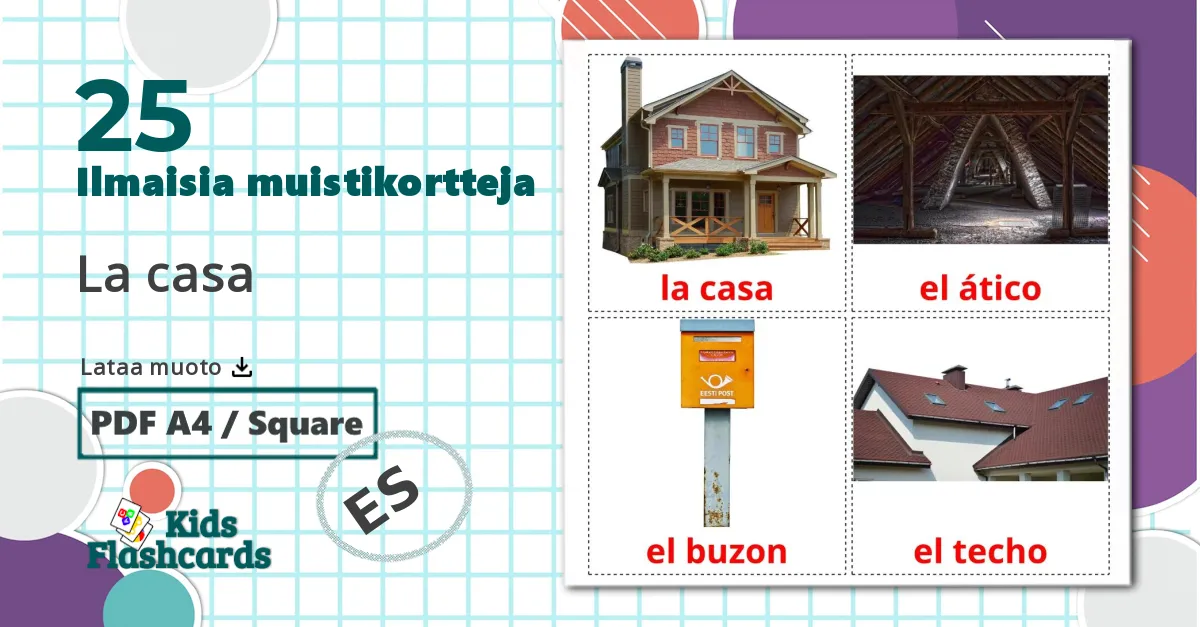 25 La casa lasten kuvakortit