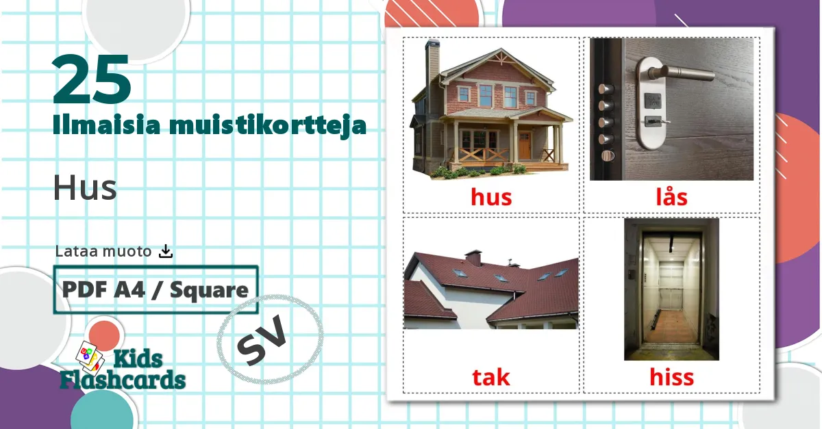 25 Hus lasten kuvakortit
