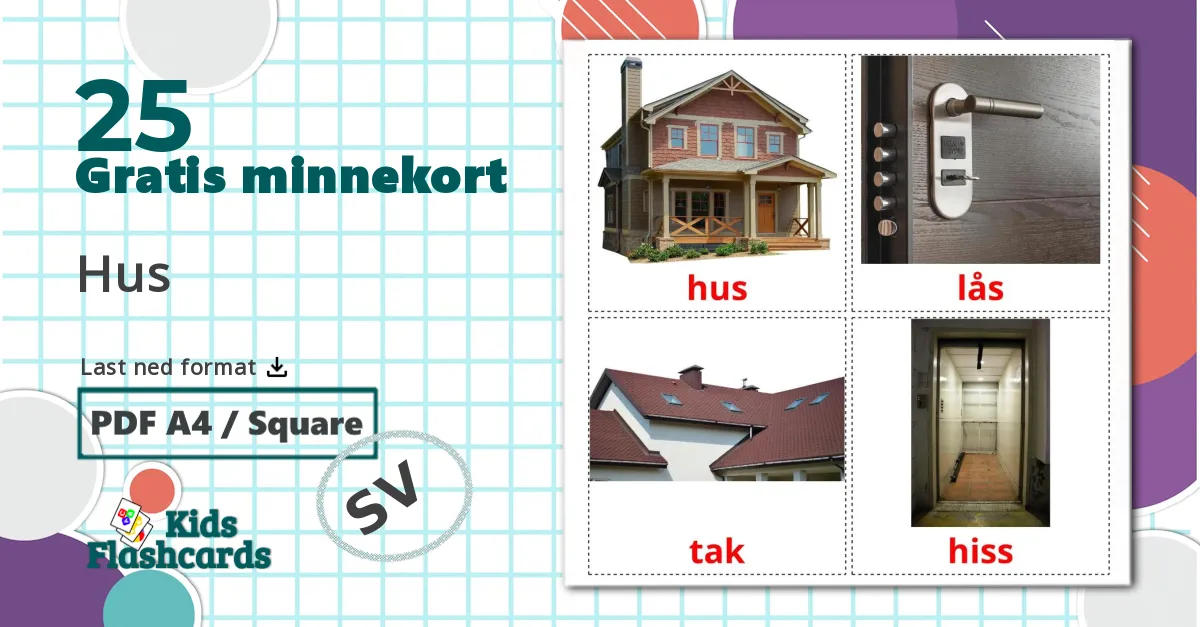 25 Hus bildekort