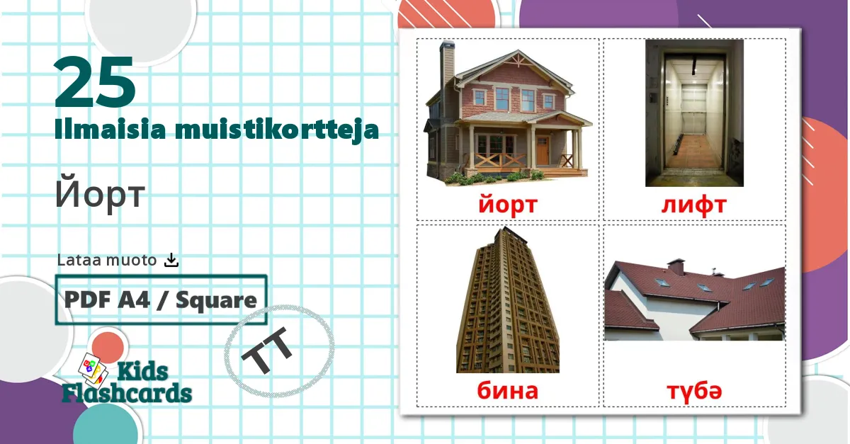 25 Йорт lasten kuvakortit