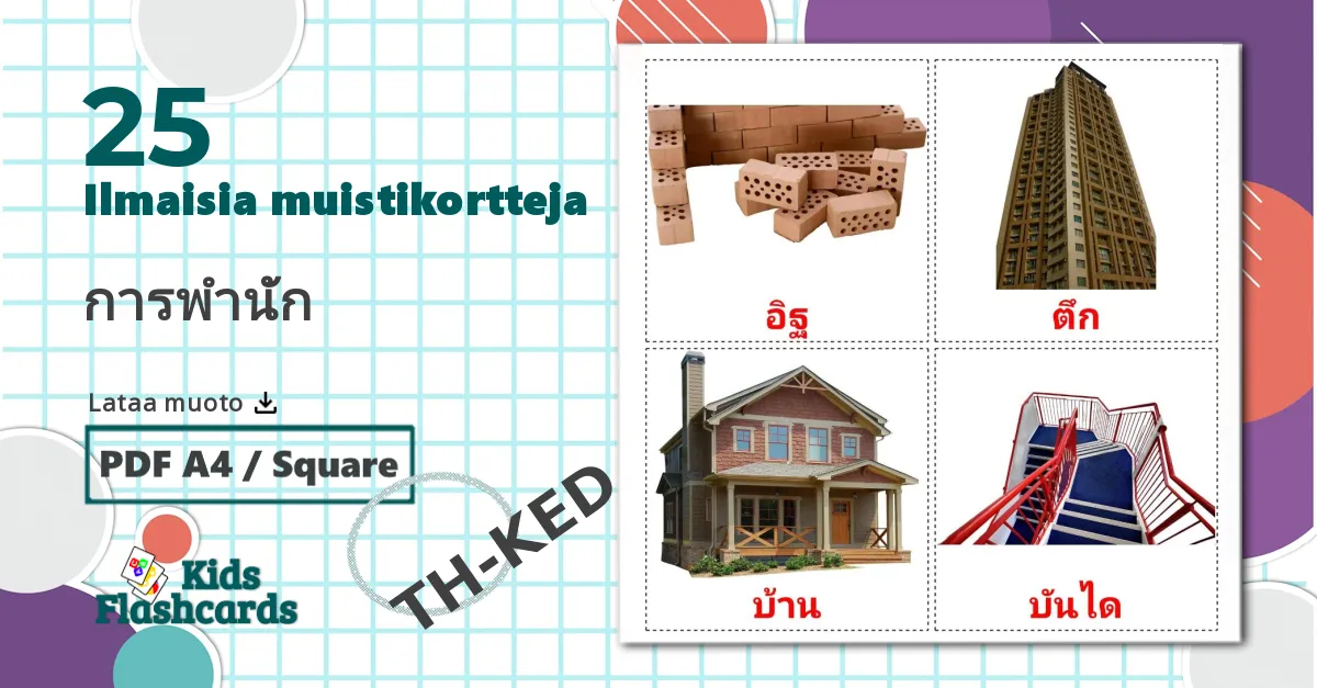 25 การพำนัก lasten kuvakortit