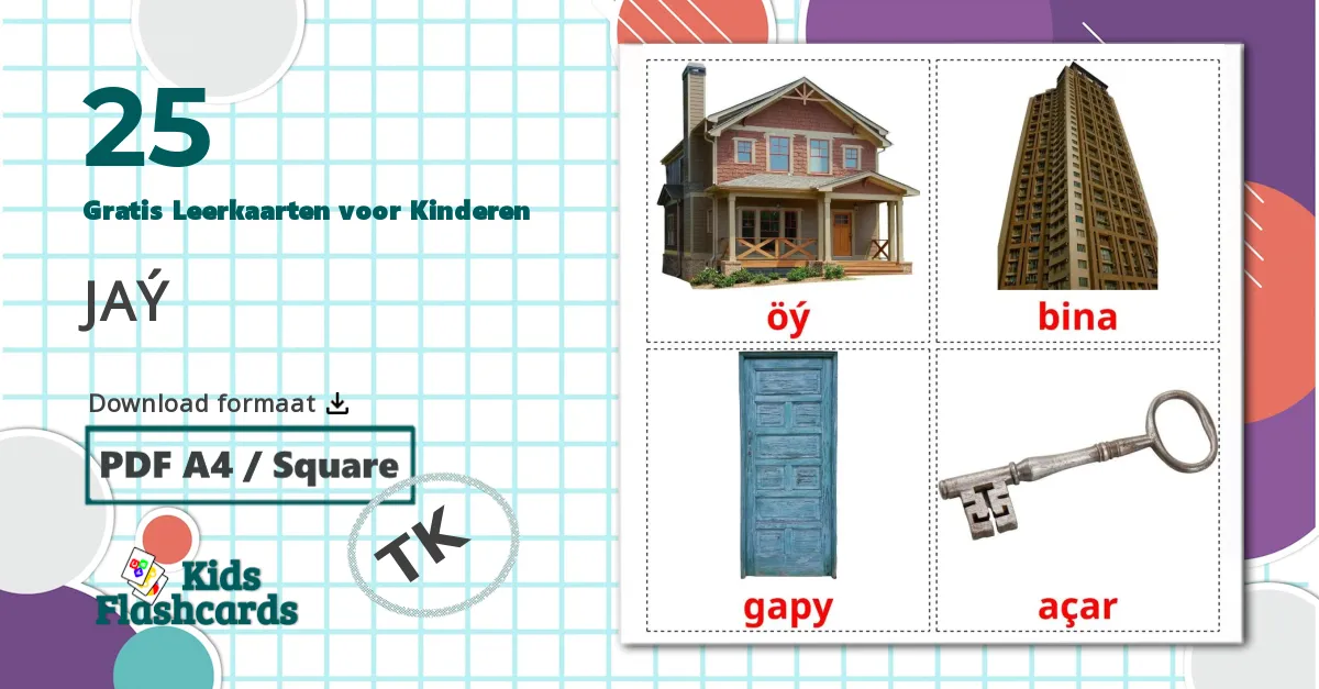 25 Huis Leerkaarten voor kinderen