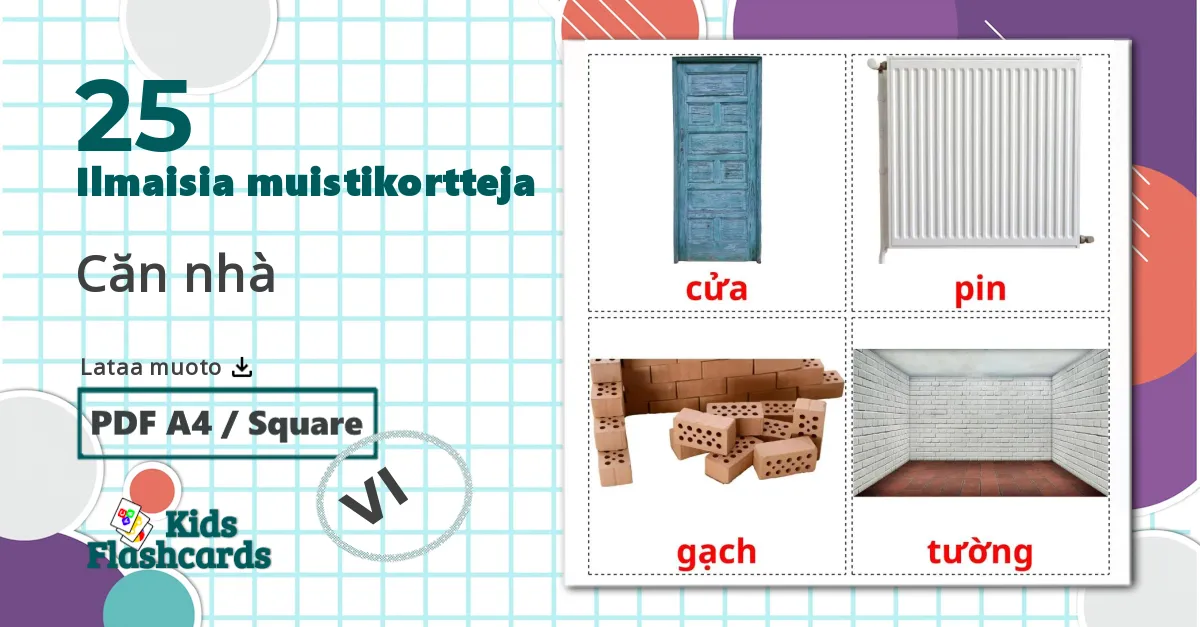 25 Căn nhà lasten kuvakortit