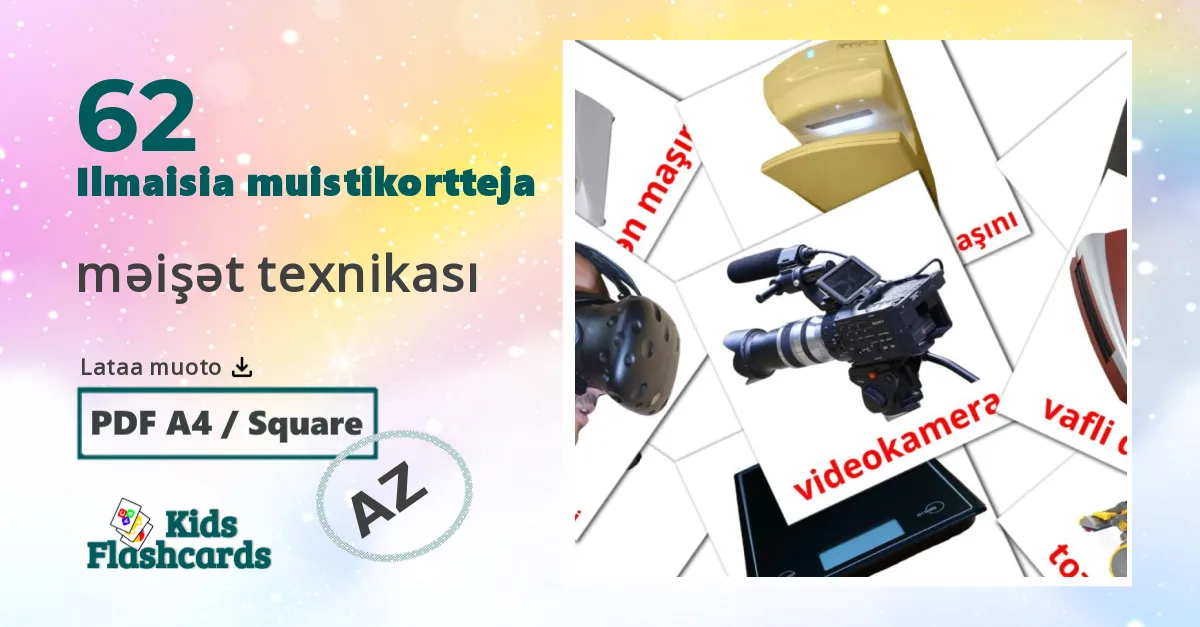 Kodinkoneet lasten kuvakortit