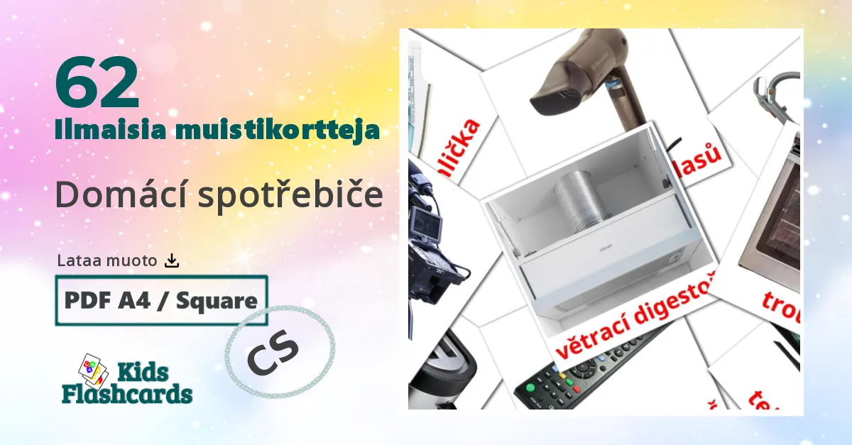 Domácí spotřebiče – lasten kuvakortit tšekkiksi sanastoon