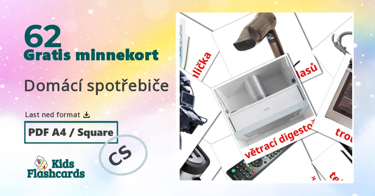 Domácí spotřebiče bildekort for barn på tsjekkisk